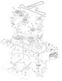 Mower Deck Diagram and Parts List for PBGT22H54 2006-03 Poulan Lawn Tractor