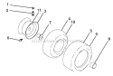Wheels And Tires Diagram and Parts List for PBGT22H54 2006-03 Poulan Lawn Tractor