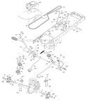 Drive Diagram and Parts List for PBGT22H54 2006-03 Poulan Lawn Tractor