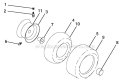 Wheels And Tires Diagram and Parts List for PBGT22H54 2006-03 Poulan Lawn Tractor