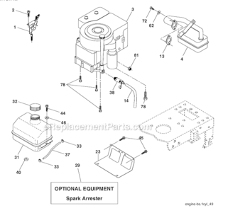 Part Location Diagram of 532430828 Husqvarna Fuel Tank