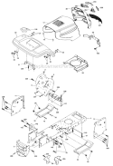 Chassis And Enclosures Diagram and Parts List for PD1842ST  Poulan Lawn Tractor