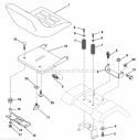 Seat Assembly Diagram and Parts List for PD185H42ST  Poulan Lawn Tractor
