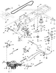 Drive Diagram and Parts List for PK19H42LT 96012001600 Poulan Lawn Tractor