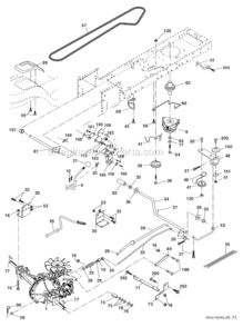 Drive Diagram and Parts List for PK20H42YT 96012000700 Poulan Lawn Tractor