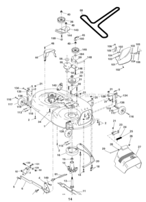Mower_Deck Diagram and Parts List for PK20H42YT 96012000700 Poulan Lawn Tractor