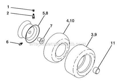 Wheels_And_Tires Diagram and Parts List for PK20H42YT 96017000201 Poulan Lawn Tractor