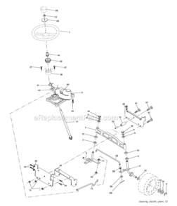 Steering_Assembly Diagram and Parts List for PK20H42YT 96017000201 Poulan Lawn Tractor