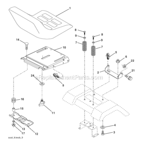 Part Location Diagram of 188706 Poulan Seat