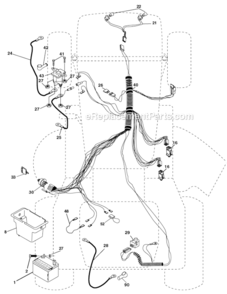 Electrical Diagram and Parts List for PO15538D  Poulan Lawn Tractor