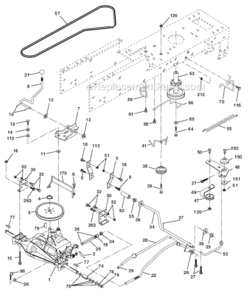 Drive Diagram and Parts List for PO15538D  Poulan Lawn Tractor