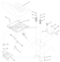 Seat Diagram and Parts List for PO15538LT 96018000501 Poulan Lawn Tractor