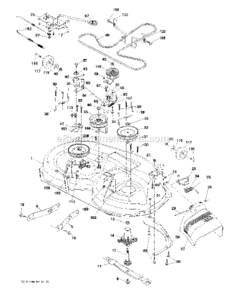 Mower_DeckCutting_Deck Diagram and Parts List for PO15542LT  Poulan Lawn Tractor