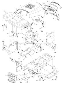 Chassis Diagram and Parts List for PO16542LT 96012008900 Poulan Lawn Tractor