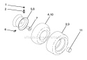 Wheels  Tires Diagram and Parts List for PO165H42C 2001 Poulan Lawn Tractor
