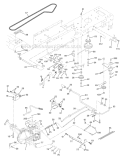 Drive Diagram and Parts List for PO165H42C 2001 Poulan Lawn Tractor