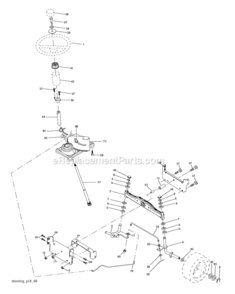 Steering Diagram and Parts List for PO17542LT 96012006900 Poulan Lawn Tractor