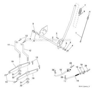 Mower_Lift Diagram and Parts List for PO17542LT 96012006900 Poulan Lawn Tractor