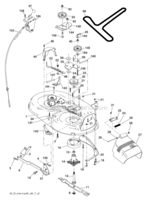 Mower_Deck Diagram and Parts List for PO18542LT  Poulan Lawn Tractor