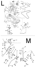 Page F Diagram and Parts List for PP1136J  Poulan Lawn Tractor