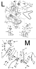 Page F Diagram and Parts List for PP11536K  Poulan Lawn Tractor