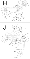 Page F Diagram and Parts List for PP1236  Poulan Lawn Tractor