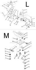 Page H Diagram and Parts List for PP1236  Poulan Lawn Tractor