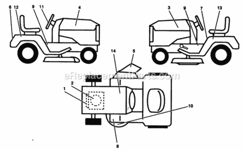 Page A Diagram and Parts List for PP12538  Poulan Lawn Tractor