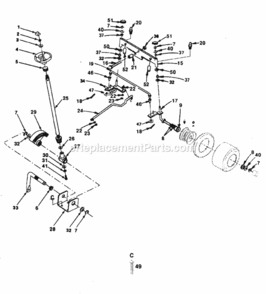 Page F Diagram and Parts List for PP12538  Poulan Lawn Tractor