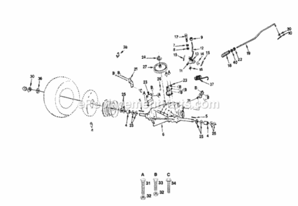 Page G Diagram and Parts List for PP12538  Poulan Lawn Tractor