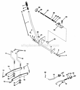 Page H Diagram and Parts List for PP12542J  Poulan Lawn Tractor