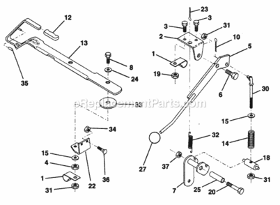Page K Diagram and Parts List for PP125H38KA  Poulan Lawn Tractor