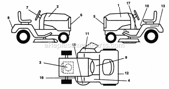 Page C Diagram and Parts List for PP125H38KA  Poulan Lawn Tractor