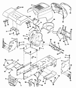Page A Diagram and Parts List for PP125H42J  Poulan Lawn Tractor