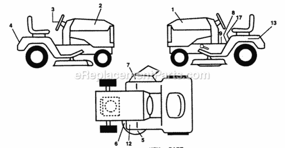 Page B Diagram and Parts List for PP125H42J  Poulan Lawn Tractor