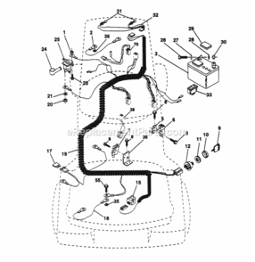 Page D Diagram and Parts List for PP125R38J  Poulan Lawn Tractor