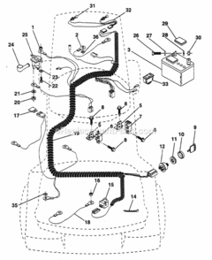 Page D Diagram and Parts List for PP12R38MI  Poulan Lawn Tractor