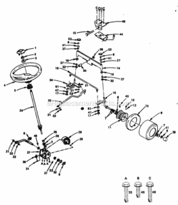 Page F Diagram and Parts List for PP1438B  Poulan Lawn Tractor