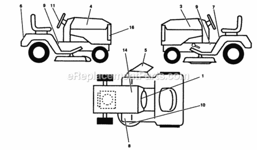 Page A Diagram and Parts List for PP1442  Poulan Lawn Tractor