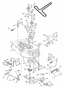 Page F Diagram and Parts List for PP145H42  Poulan Lawn Tractor