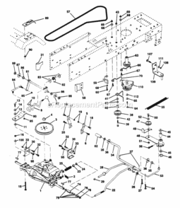 Page D Diagram and Parts List for PP1644JA  Poulan Lawn Tractor