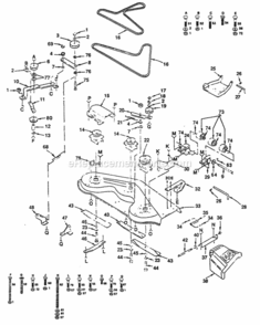 Page G Diagram and Parts List for PP16H44  Poulan Lawn Tractor