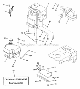 Page E Diagram and Parts List for PP16H46B  Poulan Lawn Tractor