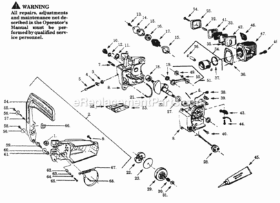 Page C Diagram and Parts List for PP180C  Poulan Chainsaw