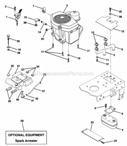 Page F Diagram and Parts List for PP1844K  Poulan Lawn Tractor