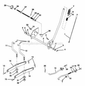 Page H Diagram and Parts List for PP18H44JA  Poulan Lawn Tractor