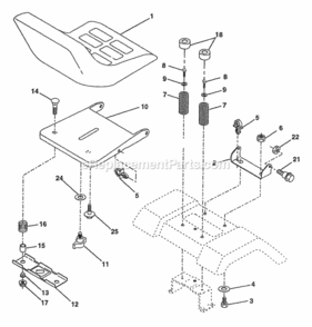 Page H Diagram and Parts List for PP20H46A  Poulan Lawn Tractor