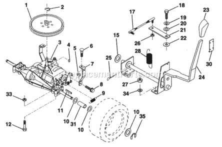Page P Diagram and Parts List for PP21R38MA  Poulan Lawn Tractor