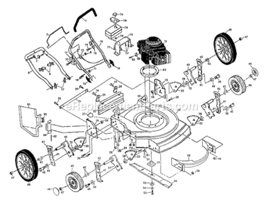 Page A Diagram and Parts List for PP2255A  Poulan Lawn Mower