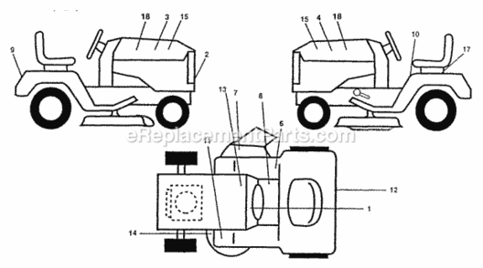 Page B Diagram and Parts List for PP22H50A  Poulan Lawn Tractor